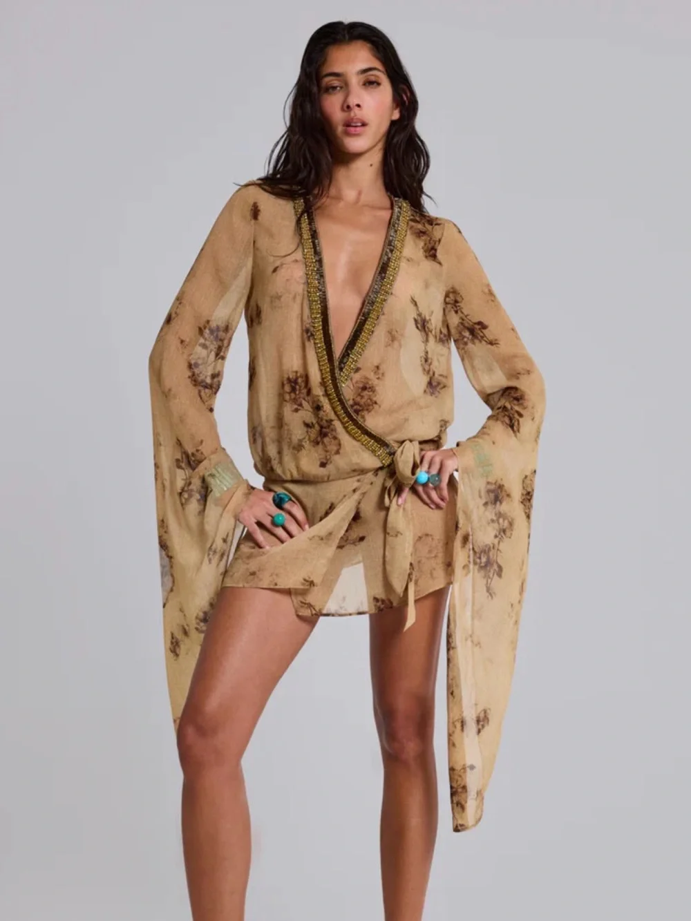 Jaded London Wrap Mini Dress